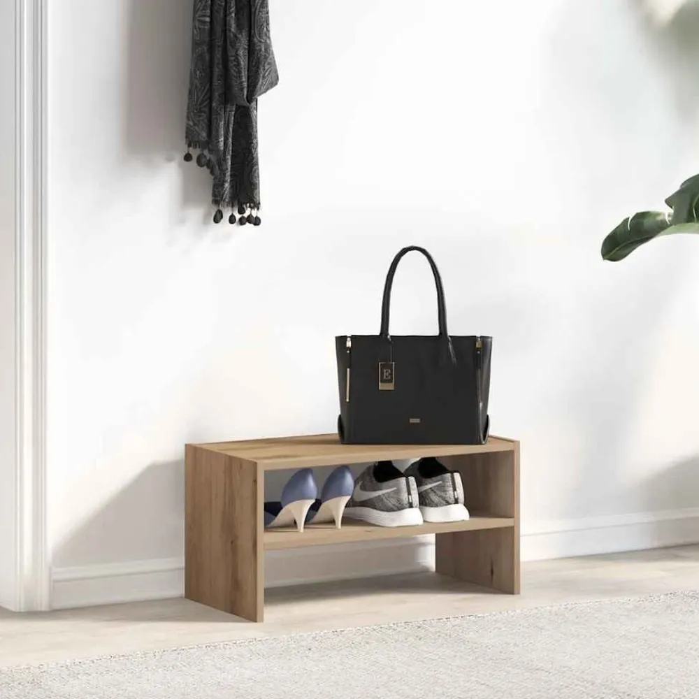 vidaXL Productos Del Hogar-Zapatero apilable roble artesanal 60x30x30,5 cm
