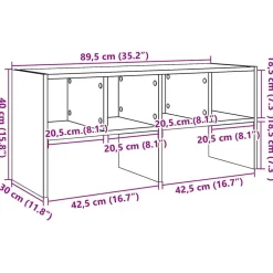 vidaXL Productos Del Hogar-Zapatero apilable 89,5x30x40 cm
