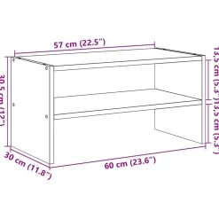 vidaXL Zapatero apilable roble 60x30x30,5 cm Negro Online