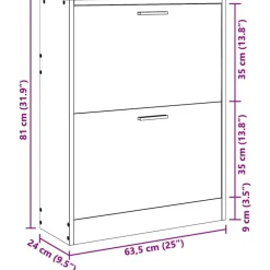 vidaXL Zapatero con 2 compartimentos Blanco Discount
