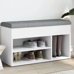 vidaXL Zapatero 82x32x45,5 cm madera de ingeniería Blanco Clearance