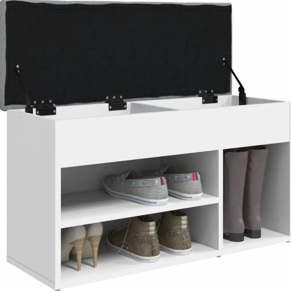 vidaXL Zapatero 82x32x45,5 cm madera de ingeniería Blanco Clearance