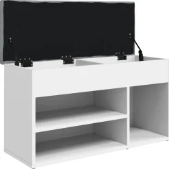 vidaXL Zapatero 82x32x45,5 cm madera de ingeniería Blanco Clearance