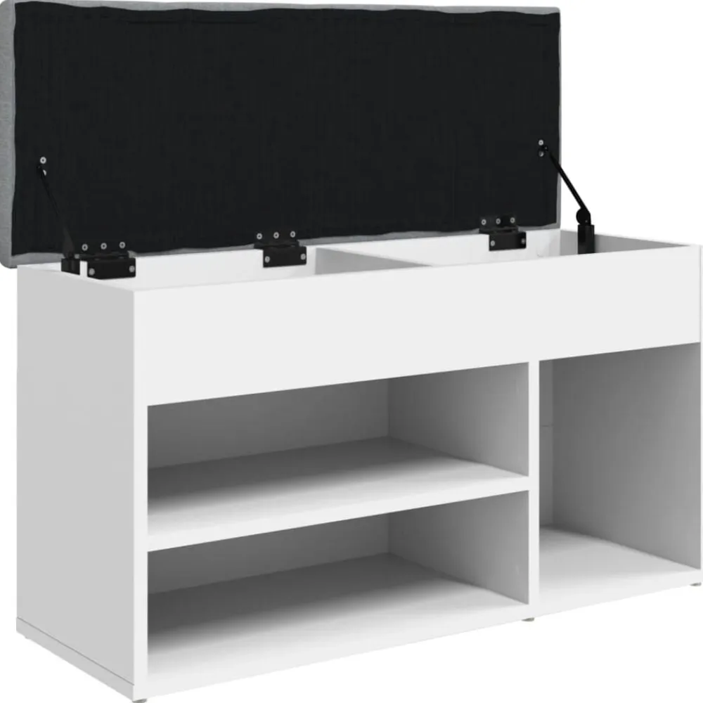 vidaXL Zapatero 82x32x45,5 cm madera de ingeniería Blanco Clearance