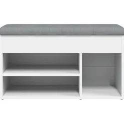 vidaXL Zapatero 82x32x45,5 cm madera de ingeniería Blanco Clearance