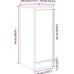 vidaXL Zapatero 29,5x34x76 cm madera de ingeniería Blanco Hot