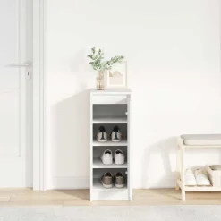 vidaXL Zapatero 29,5x34x76 cm madera de ingeniería Blanco Hot