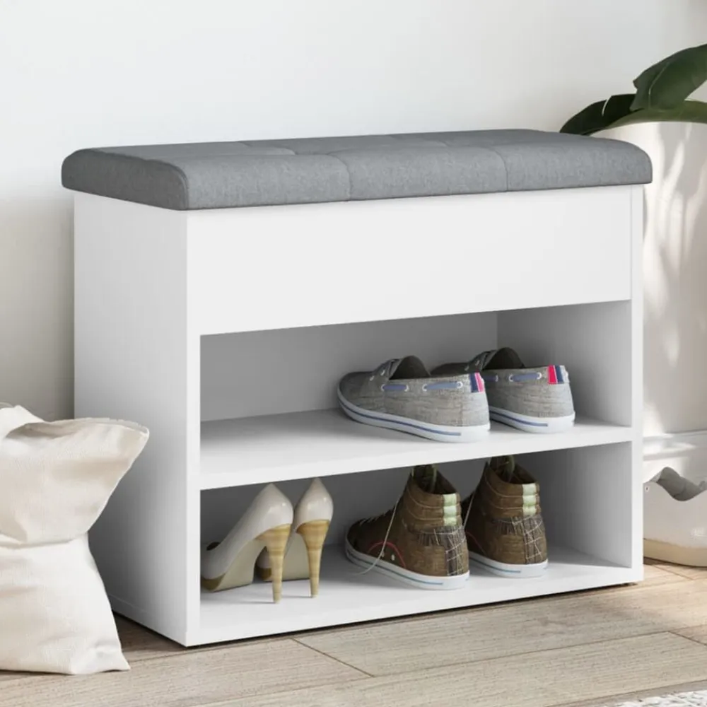 vidaXL Zapatero 62x32x50 cm madera de ingeniería Blanco Best