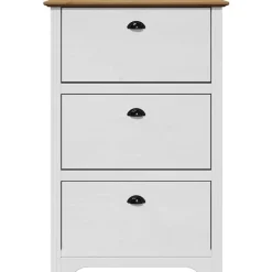 vidaXL Productos Del Hogar-Zapatero BODO blanco y marrón 80x35x118 cm