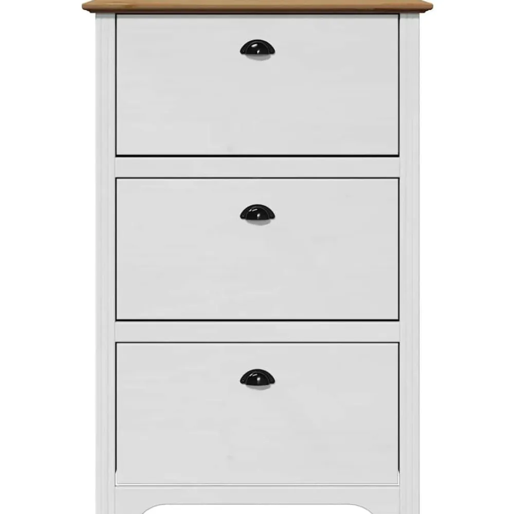 vidaXL Productos Del Hogar-Zapatero BODO blanco y marrón 80x35x118 cm