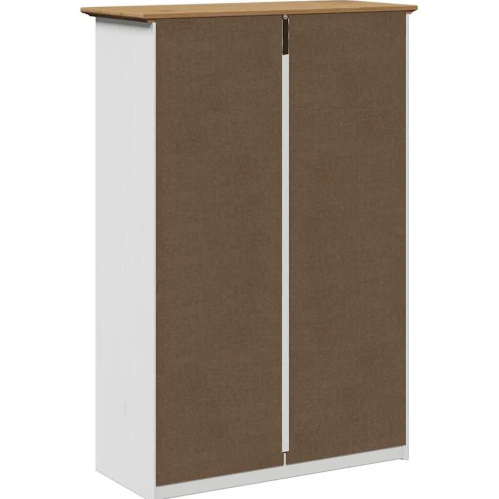 vidaXL Productos Del Hogar-Zapatero BODO blanco y marrón 80x35x118 cm