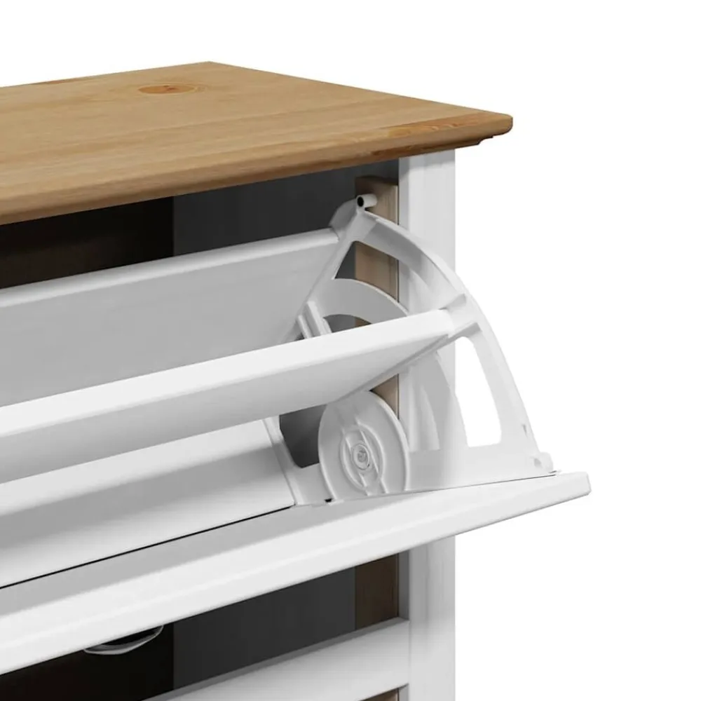 vidaXL Productos Del Hogar-Zapatero BODO blanco y marrón 80x35x118 cm