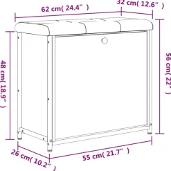 vidaXL Bancos-Zapatero con cajón abatible 62x32x56 cm