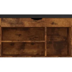 vidaXL Productos Del Hogar-Zapatero con cojín madera ingeniería