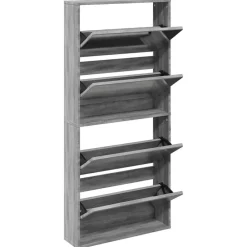 vidaXL Productos Del Hogar-Zapatero con espejo 4 niveles 63x17x134 cm