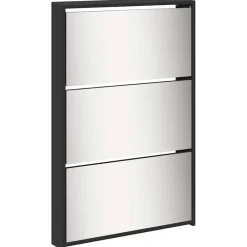 vidaXL Zapatero con espejo 5 niveles 63x17x169,5 cm Negro Online