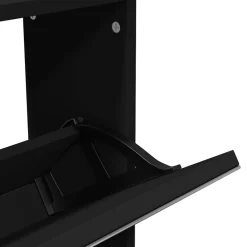 vidaXL Zapatero con espejo 5 niveles 63x17x169,5 cm Negro Online