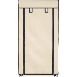 vidaXL Zapatero con funda de tela color 58x28x106 cm Crema Clearance