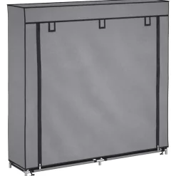 vidaXL Zapatero con funda de tela 115x28x110 cm Gris Online