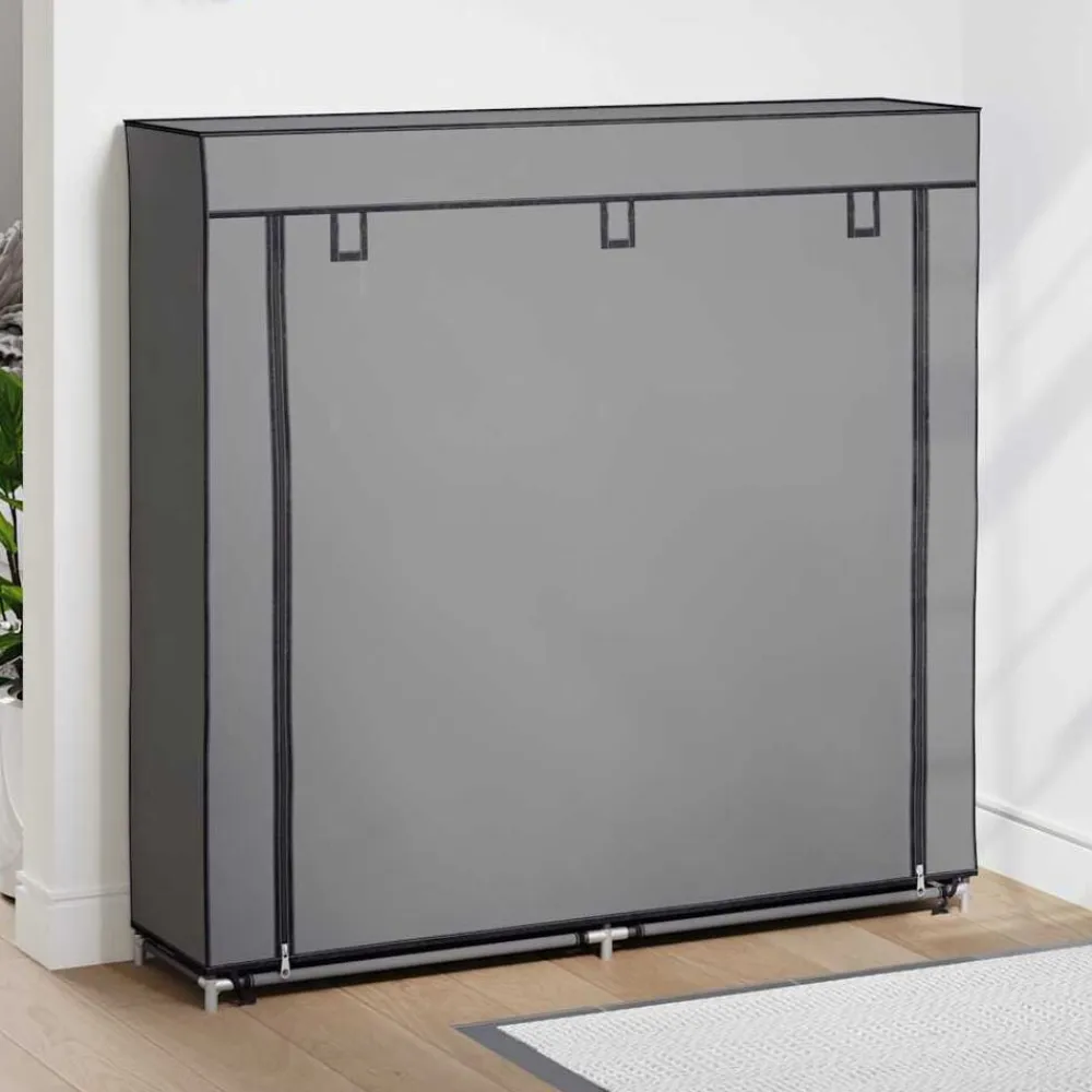 vidaXL Zapatero con funda de tela 115x28x110 cm Gris Online