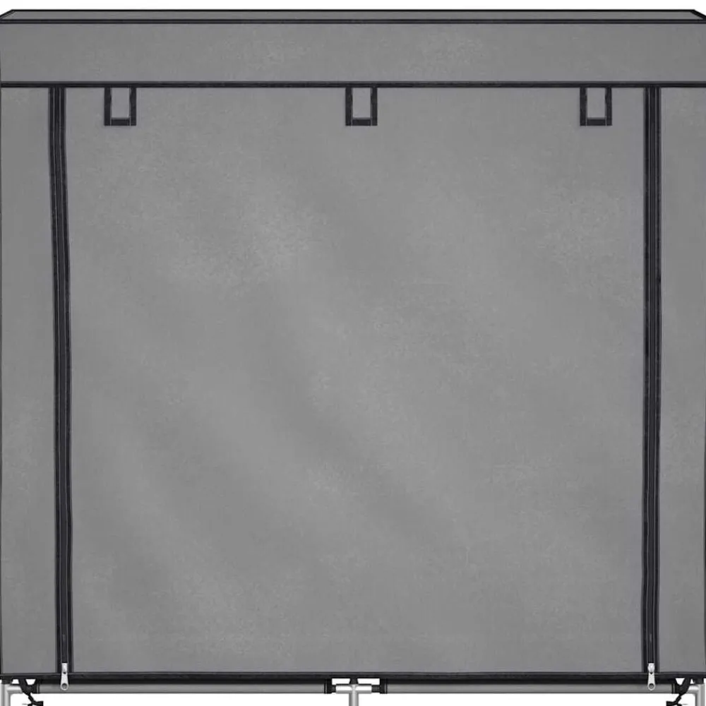 vidaXL Zapatero con funda de tela 115x28x110 cm Gris Online