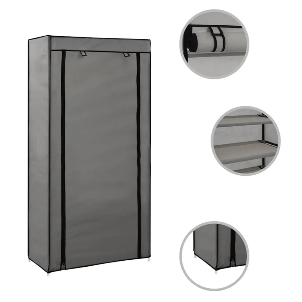 vidaXL Productos Del Hogar-Zapatero con funda de tela 58x28x106 cm