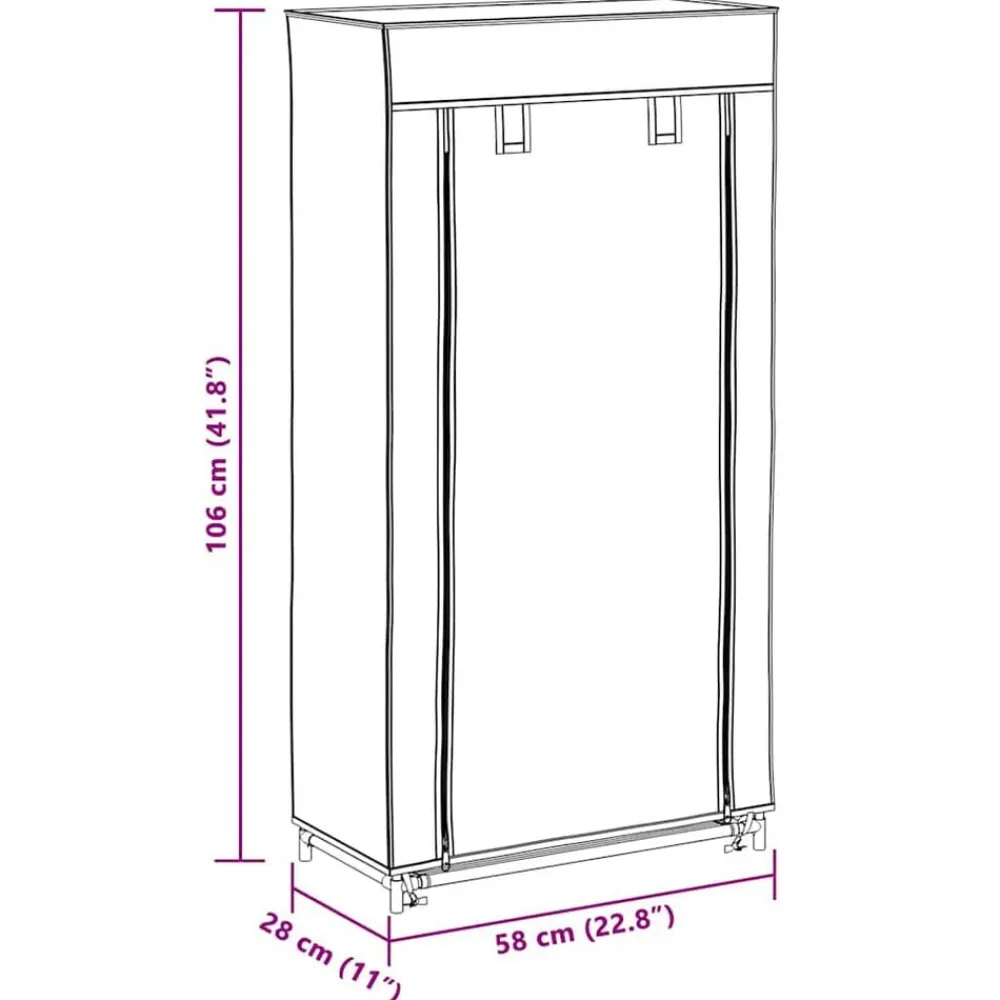vidaXL Productos Del Hogar-Zapatero con funda de tela 58x28x106 cm