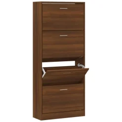 vidaXL Zapatero contrachapada color marrón roble 63x24x147 cm Marr&oacute;n roble