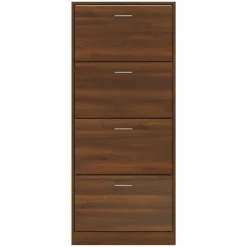vidaXL Zapatero contrachapada color marrón roble 63x24x147 cm Marr&oacute;n roble