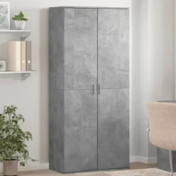 vidaXL Productos Del Hogar-Zapatero contrachapada gris hormigón 80x39x178 cm