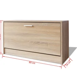 vidaXL Zapatero de color 80x24x45 cm Roble Clearance