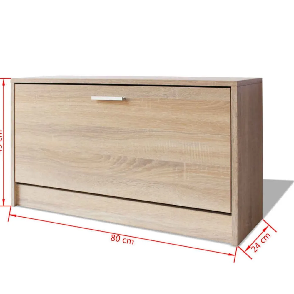 vidaXL Zapatero de color 80x24x45 cm Roble Clearance