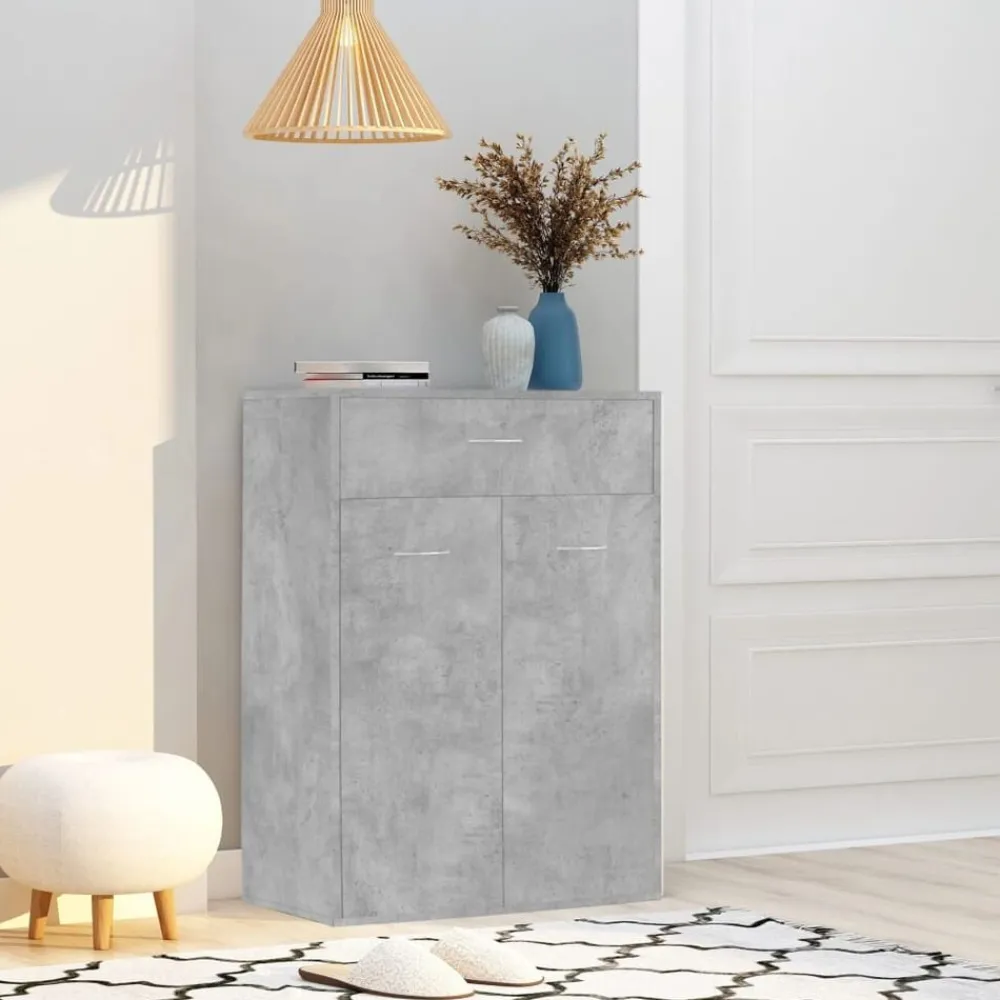vidaXL Zapatero de contrachapada gris hormigón 60x35x84 cm Gris hormigón Best