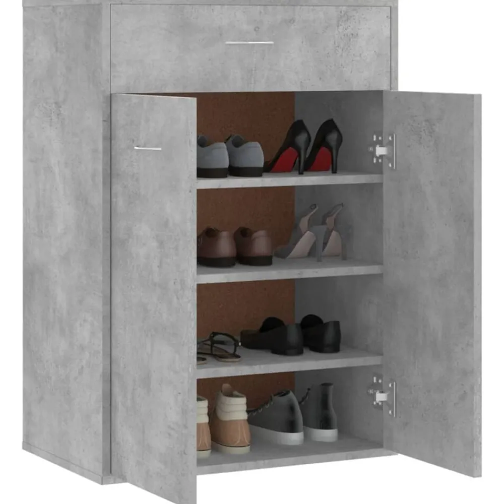 vidaXL Zapatero de contrachapada gris hormigón 60x35x84 cm Gris hormigón Best