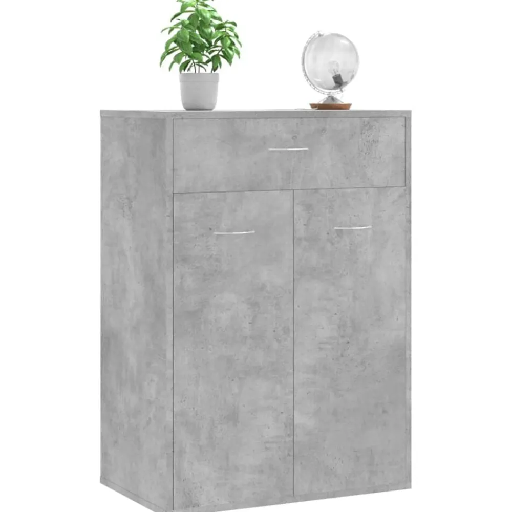 vidaXL Zapatero de contrachapada gris hormigón 60x35x84 cm Gris hormigón Best