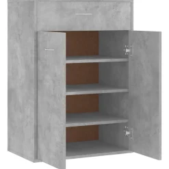 vidaXL Zapatero de contrachapada gris hormigón 60x35x84 cm Gris hormigón Best