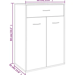vidaXL Zapatero de contrachapada gris hormigón 60x35x84 cm Gris hormigón Best