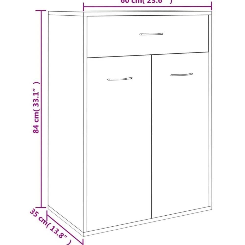 vidaXL Zapatero de contrachapada gris hormigón 60x35x84 cm Gris hormigón Best