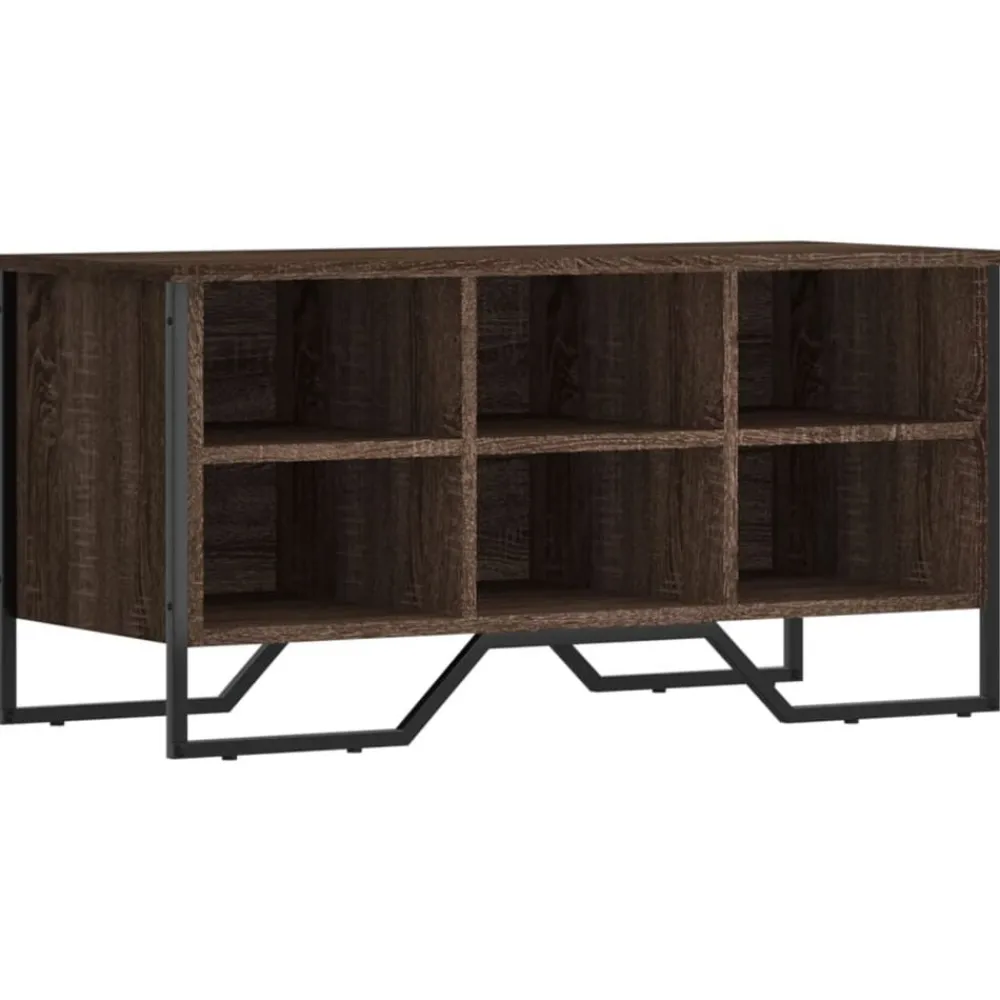 vidaXL Zapatero de madera de ingeniería marrón roble 90x38x45,5 cm Marrón roble Outlet