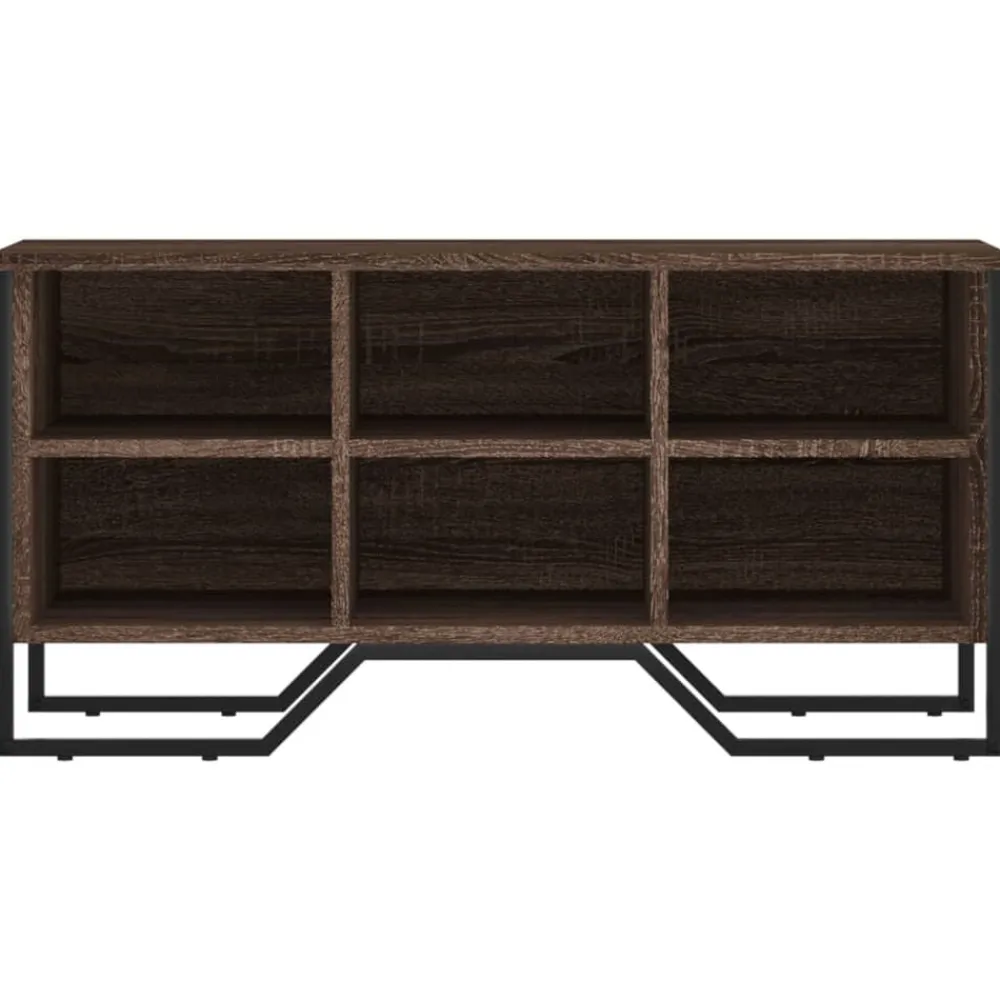 vidaXL Zapatero de madera de ingeniería marrón roble 90x38x45,5 cm Marrón roble Outlet