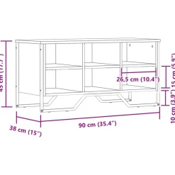 vidaXL Zapatero de madera de ingeniería marrón roble 90x38x45,5 cm Marrón roble Outlet