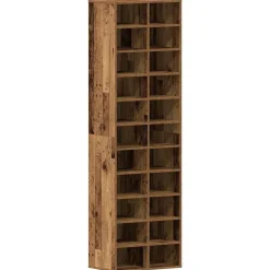 vidaXL Zapatero de madera ingeniería 54x34x183cm Madera antigua New