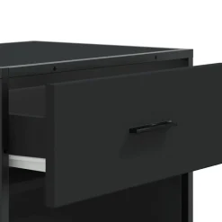 vidaXL Zapatero de madera de ingeniería 48x38x97,5 cm Negro Clearance