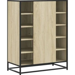 vidaXL Productos Del Hogar-Zapatero de madera y metal 75x38x97,5 cm