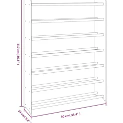 vidaXL Productos Del Hogar-Zapatero de madera contrachapada 90x24x117 cm