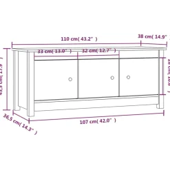 vidaXL Zapatero de madera maciza de pino 110x38x45,5 cm Blanco Sale