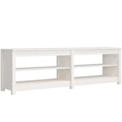vidaXL Zapatero de madera maciza de pino 160x36,5x50 cm Blanco Online