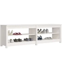vidaXL Zapatero de madera maciza de pino 160x36,5x50 cm Blanco Online