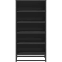vidaXL Zapatero de madera de ingeniería 48x38x97,5 cm Negro Best