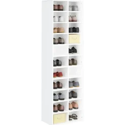 vidaXL Zapatero de madera contrachapada 54x34x183 cm Blanco Hot